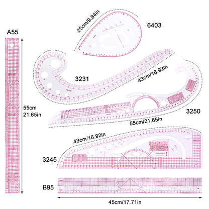 Kit French Rulers - Sew with precision (6pcs)